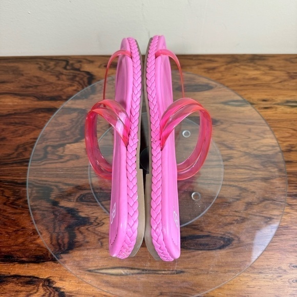 NEW Nordstrom BP Viola Barbie Pink Braided Flat Slide Sandals - Picture 10 of 14